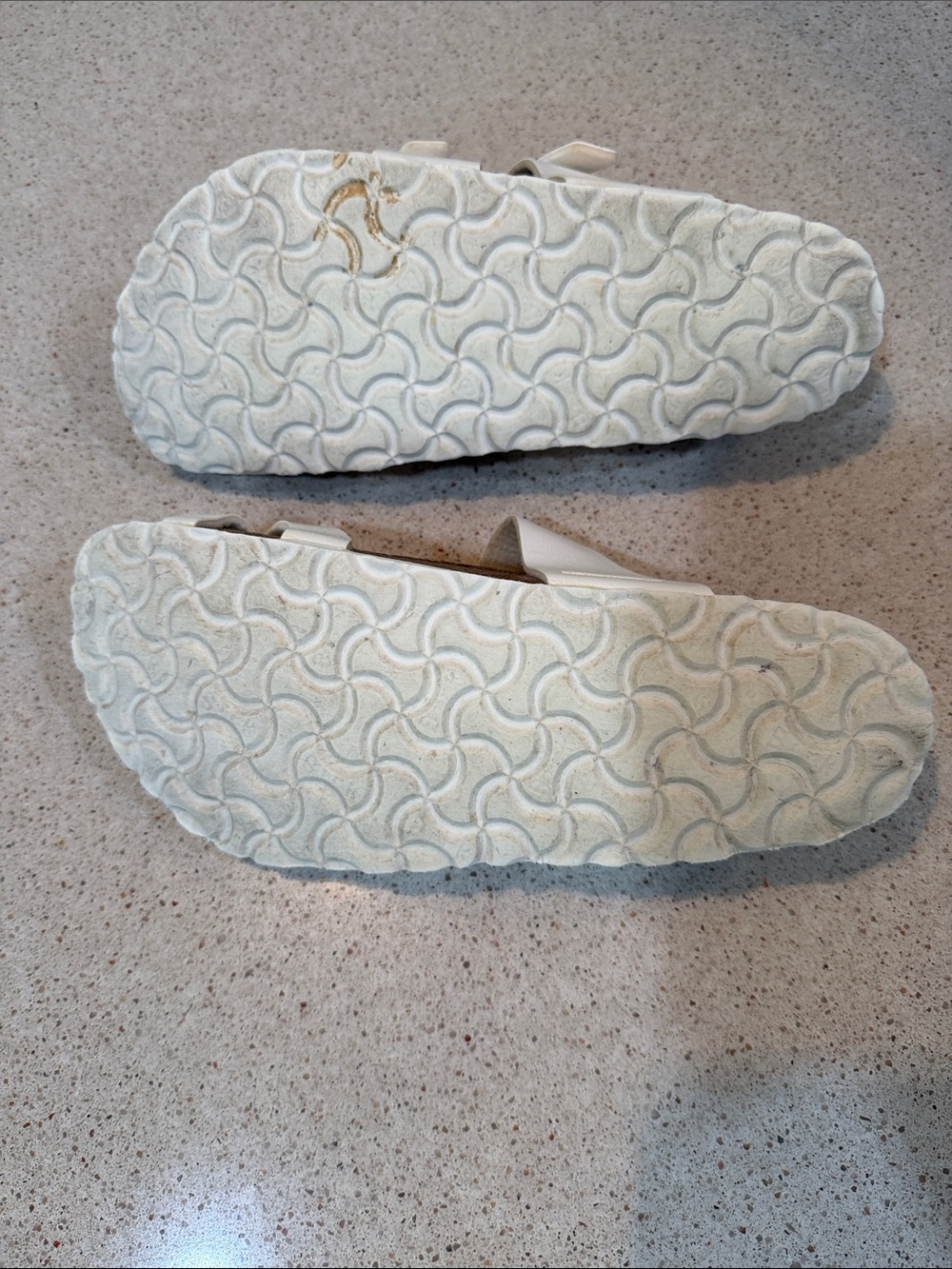 Authentic Birkenstock Mayari sandals in white with rose gold buckles. - Picture 5 of 6